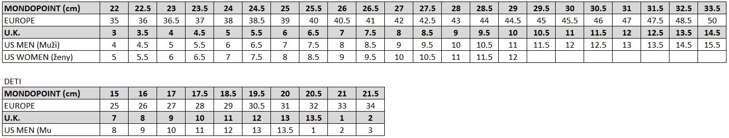 Rossignol Ski Boot Size Chart